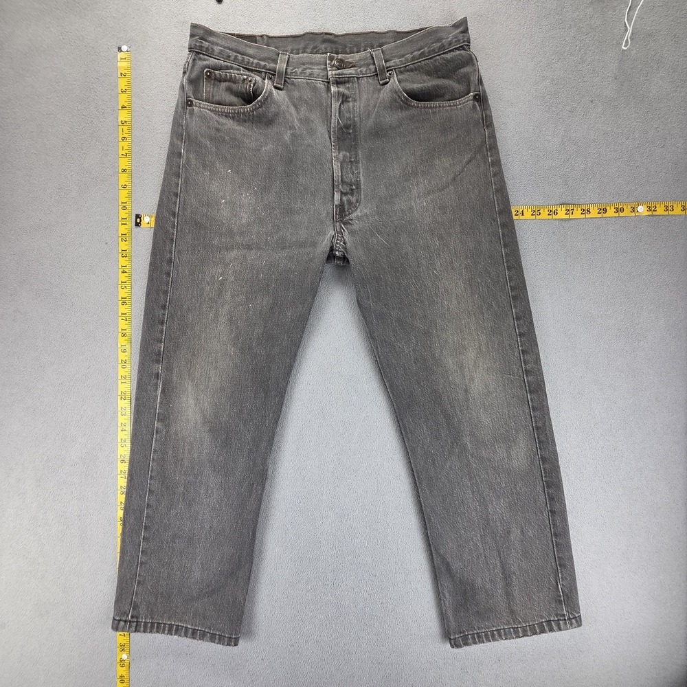 Vintage Levis 501 Jeans Mens Gray Straight Made In USA Button Fly Fits 32x25